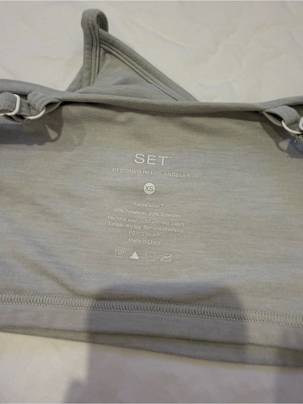 SET Active Light Gray FormCloud Cropped Tank Top - Picture 5 of 5